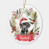 Christmas Black Lab Personalisiert Keramik Ornament (Links)