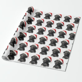 Christmas Black Labrador Geschenkpapier