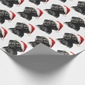 Christmas Black Labrador  Geschenkpapier (Ecke)