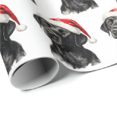 Christmas Black Labrador  Geschenkpapier (Rolleneckpunkt)