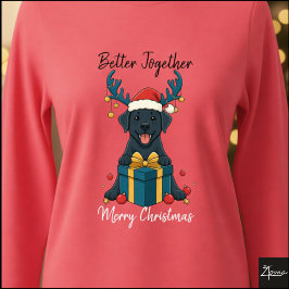 Christmas Black Labrador Gift Graphic Reindeer Tri-Blend Shirt