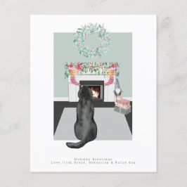 Christmas Black Labrador Hund Feuerplatz Szene