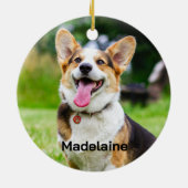 Christmas Black Labrador Hund Foto Frohe Gruß Keramik Ornament (Hinten)