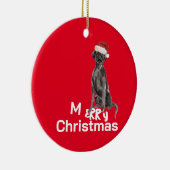 Christmas Black Labrador Hund froh Gruß Keramik Ornament (Rechts)