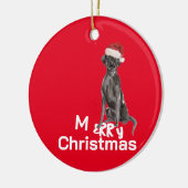 Christmas Black Labrador Hund froh Gruß Keramik Ornament (Links)