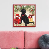 CHRISTMAS BLACK LABRADOR LEINWANDDRUCK (Insitu (Wohnzimmer))