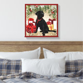 CHRISTMAS BLACK LABRADOR LEINWANDDRUCK (Insitu (Schlafzimmer))