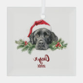 Christmas Black Labrador Ornament Aus Glas (Rückseite)