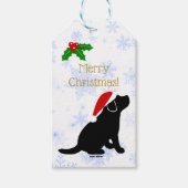 Christmas Black Labrador Puppy-Silhouette Geschenkanhänger (Vorderseite)
