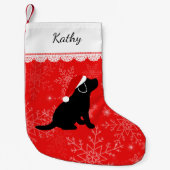 Christmas Black Labrador Puppy Strumpf Kleiner Weihnachtsstrumpf (Vorderseite)