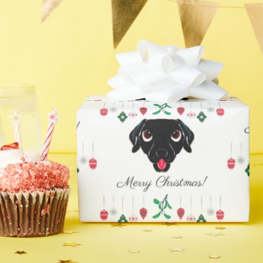 Christmas Black Labrador Retriever Geschenkpapier (Geburtstagsparty)