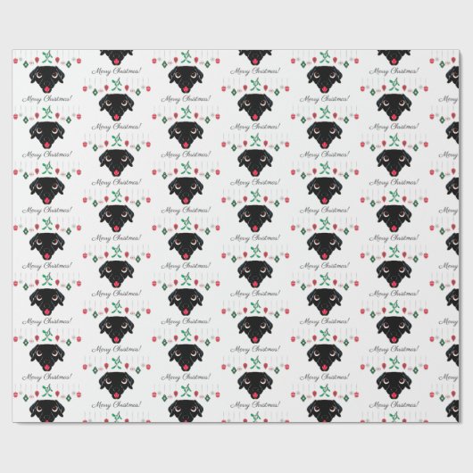 Christmas Black Labrador Retriever Geschenkpapier (Flach)