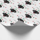 Christmas Black Labrador Retriever Geschenkpapier (Ecke)
