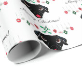 Christmas Black Labrador Retriever Geschenkpapier (Rolleneckpunkt)