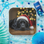 Christmas Black Labrador Retriever Pappteller (Party)