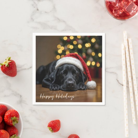 Christmas Black Labrador Retriever Serviette (Beispiel)