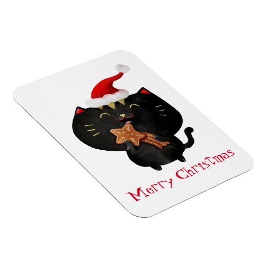 Christmas Black Niedlich Cat Magnet (Rechte Seite)