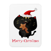 Christmas Black Niedlich Cat Magnet (Vertikal)