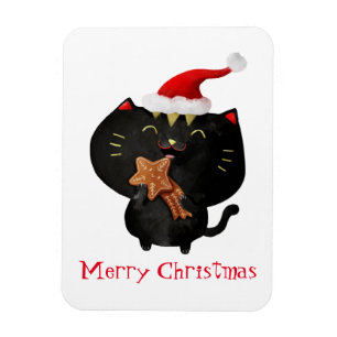 Christmas Black Niedlich Cat Magnet