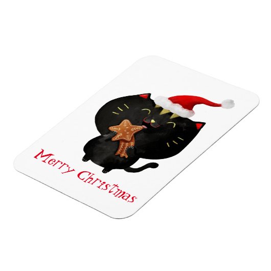 Christmas Black Niedlich Cat Magnet (Linke Seite)