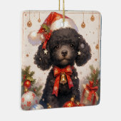 Christmas Black Poodle Dog Keramikornament (Rechts)