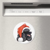 Christmas Black Poodle Magnet (In Situ (Geschirrspüler))