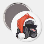 Christmas Black Poodle Magnet (Vorderseite/Rückseite)