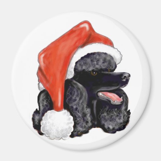 Christmas Black Poodle Magnet (Vorne)