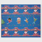 Christmas Black Santa Wrapping Paper Geschenkpapier (Flach)