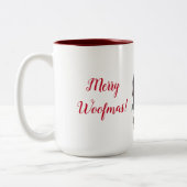 Christmas Black Tan Long Hairs Dackel Weihnachtsma Zweifarbige Tasse (Links)