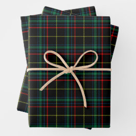 Christmas Black Tartan Kariert Geschenkpapier Set