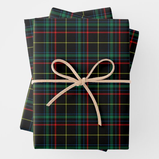 Christmas Black Tartan Kariert Geschenkpapier Set (Beispiel)