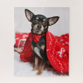 Christmas Black und Tan Chihuahua Welpe Hund Puzzle