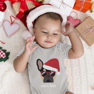 Christmas Black und Tan French Bulldog Baby Strampler