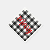 Christmas Black und White Buffalo Kariert Serviette (Ecke)