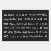Christmas Black & White Wrapping Paper Geschenkpapier Set (Vorderseite 2)