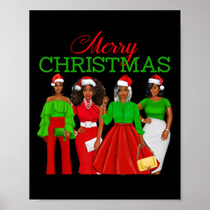 Christmas Black Women African American Weihnachtsm Poster
