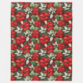 Christmas Blanket Red Poinsettia Festive Accent Fleecedecke (Vorderseite)