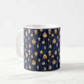 CHRISTMAS BLAUE MIT GOLD FERIENORNAMENS KAFFEETASSE (Vorderseite Links)