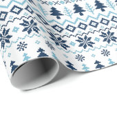 CHRISTMAS Blaues Hirschmuster Farbe auswählen Geschenkpapier (Rolleneckpunkt)