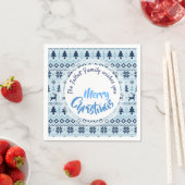 CHRISTMAS Blaues Hirschmuster personalisiert P Nap Serviette (Beispiel)