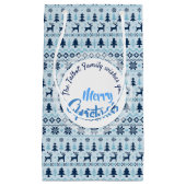 CHRISTMAS Blaues Hirschmuster personalisiert S Ges Kleine Geschenktüte (Vorderseite)