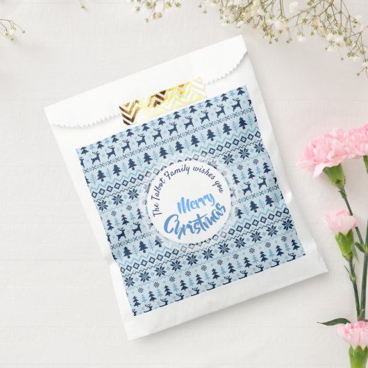 CHRISTMAS Blaues Hirschmuster personalisierte Gefä Geschenktütchen (Versiegelt)
