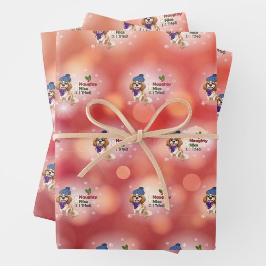 Christmas Blenheim Cavalier King Charles Spaniel Geschenkpapier Set (Beispiel)