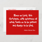 Christmas Blessing Postcard Feiertagspostkarte (Vorne/Hinten)