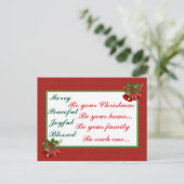 Christmas Blessing  Postkarte (Stehend Vorderseite)