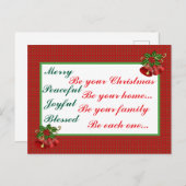 Christmas Blessing  Postkarte (Vorne/Hinten)