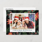 CHRISTMAS BLESSINGS | Blumenfeste Postkarte (Vorne/Hinten)