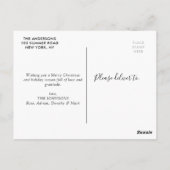 CHRISTMAS BLESSINGS | Blumenfeste Postkarte (Rückseite)