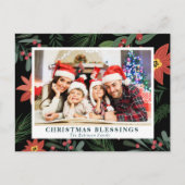 CHRISTMAS BLESSINGS | Blumenfeste Postkarte (Vorderseite)